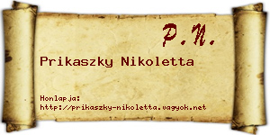 Prikaszky Nikoletta névjegykártya